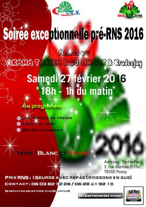 Soir&eacute;e exceptionnelle RNS 2016 le 27 /02/20016